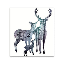 Load image into Gallery viewer, Minimalism Animal Painting Deer Family