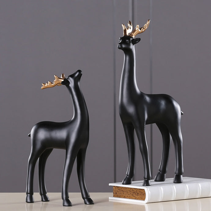 Black Deer Figurines